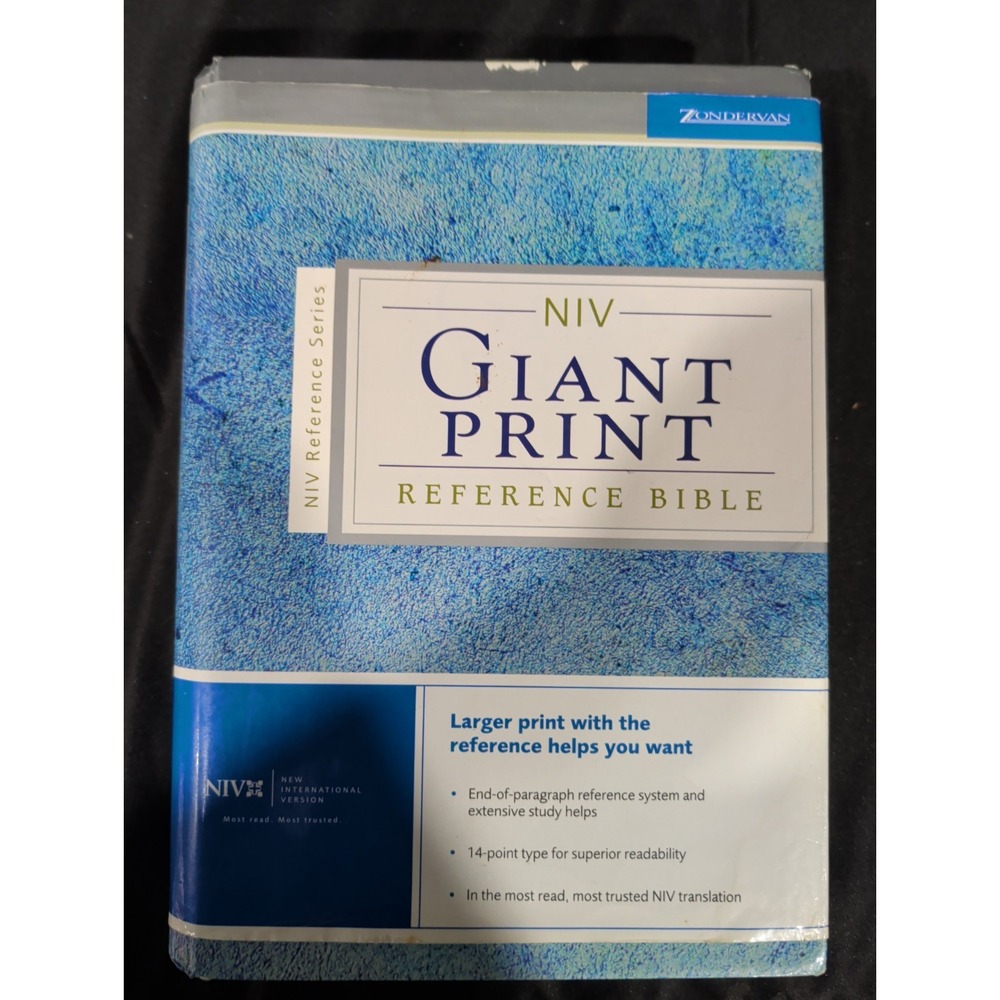 NIV Giant Print Reference Bible Zondervan Hardcover 1990 14-Point Type